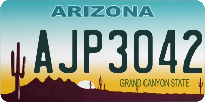 AZ license plate AJP3042