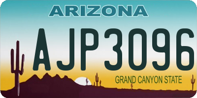 AZ license plate AJP3096