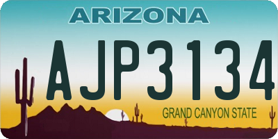 AZ license plate AJP3134