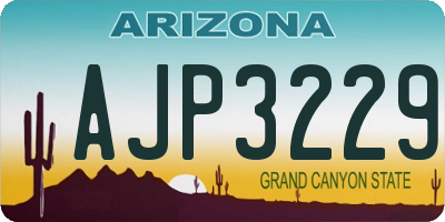 AZ license plate AJP3229
