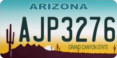 AZ license plate AJP3276