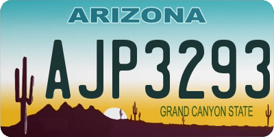 AZ license plate AJP3293