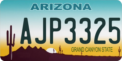 AZ license plate AJP3325