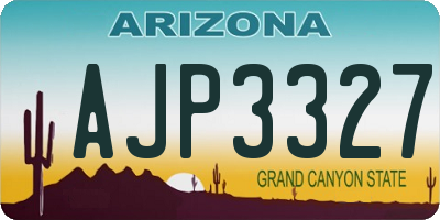AZ license plate AJP3327