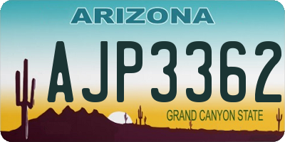 AZ license plate AJP3362