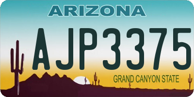 AZ license plate AJP3375