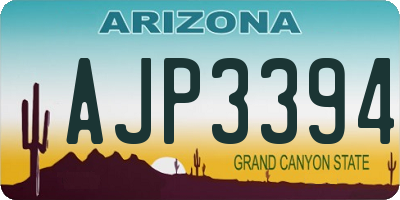 AZ license plate AJP3394