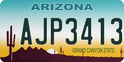 AZ license plate AJP3413