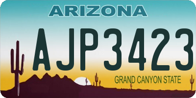 AZ license plate AJP3423