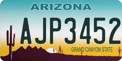 AZ license plate AJP3452