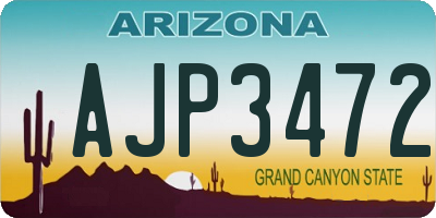 AZ license plate AJP3472