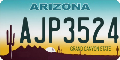 AZ license plate AJP3524