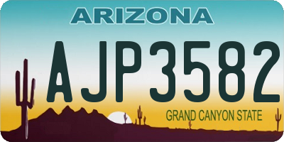AZ license plate AJP3582