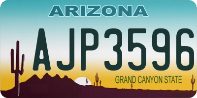 AZ license plate AJP3596