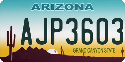 AZ license plate AJP3603