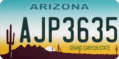 AZ license plate AJP3635