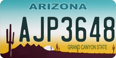 AZ license plate AJP3648