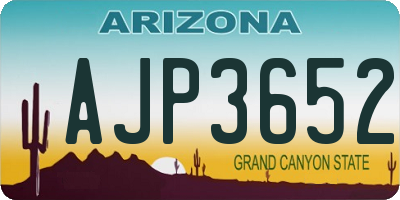 AZ license plate AJP3652