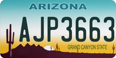 AZ license plate AJP3663