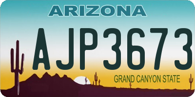 AZ license plate AJP3673