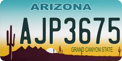 AZ license plate AJP3675