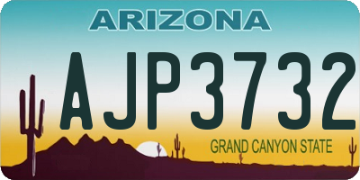 AZ license plate AJP3732