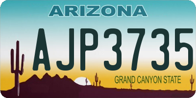 AZ license plate AJP3735