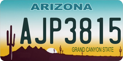 AZ license plate AJP3815