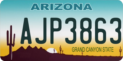 AZ license plate AJP3863