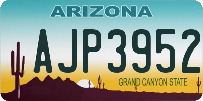 AZ license plate AJP3952