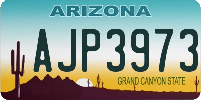 AZ license plate AJP3973