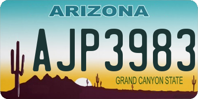 AZ license plate AJP3983