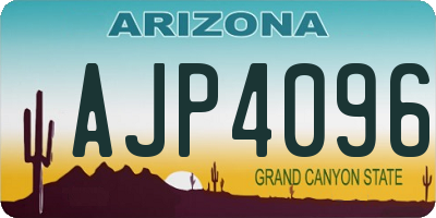 AZ license plate AJP4096
