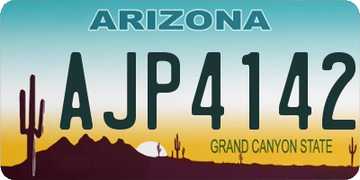AZ license plate AJP4142