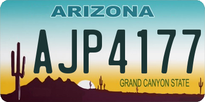 AZ license plate AJP4177