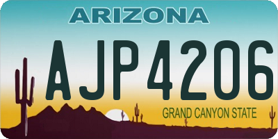 AZ license plate AJP4206