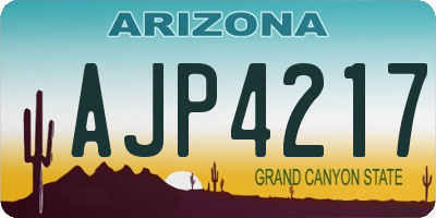 AZ license plate AJP4217