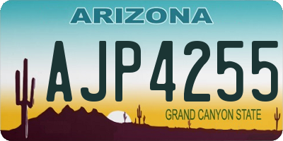 AZ license plate AJP4255