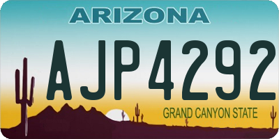 AZ license plate AJP4292
