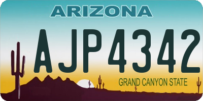 AZ license plate AJP4342