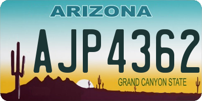 AZ license plate AJP4362