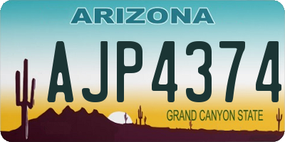 AZ license plate AJP4374