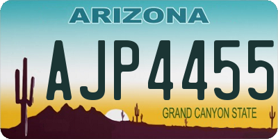 AZ license plate AJP4455