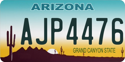 AZ license plate AJP4476
