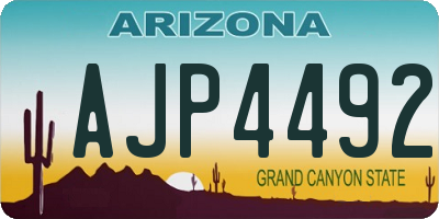 AZ license plate AJP4492