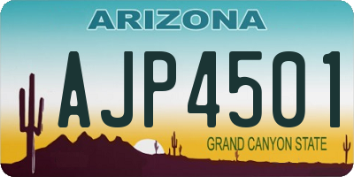 AZ license plate AJP4501