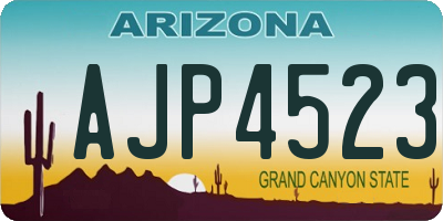 AZ license plate AJP4523