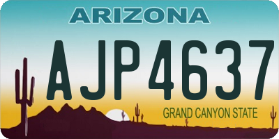 AZ license plate AJP4637