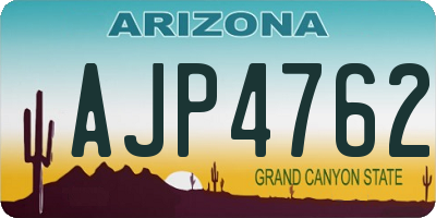 AZ license plate AJP4762