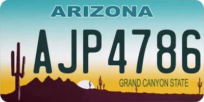 AZ license plate AJP4786